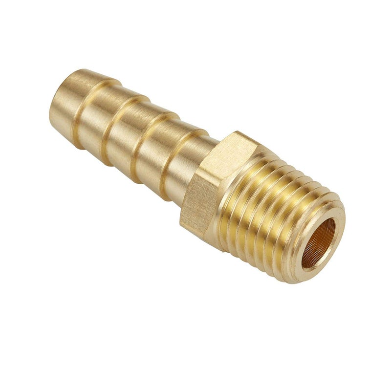 Litorange 6 PCS Solid Brass Pipe Fitting and Air Hose End Fitings 1/4" Barb x 1/4" NPT Male Thread Pipe Adapter - Image 4